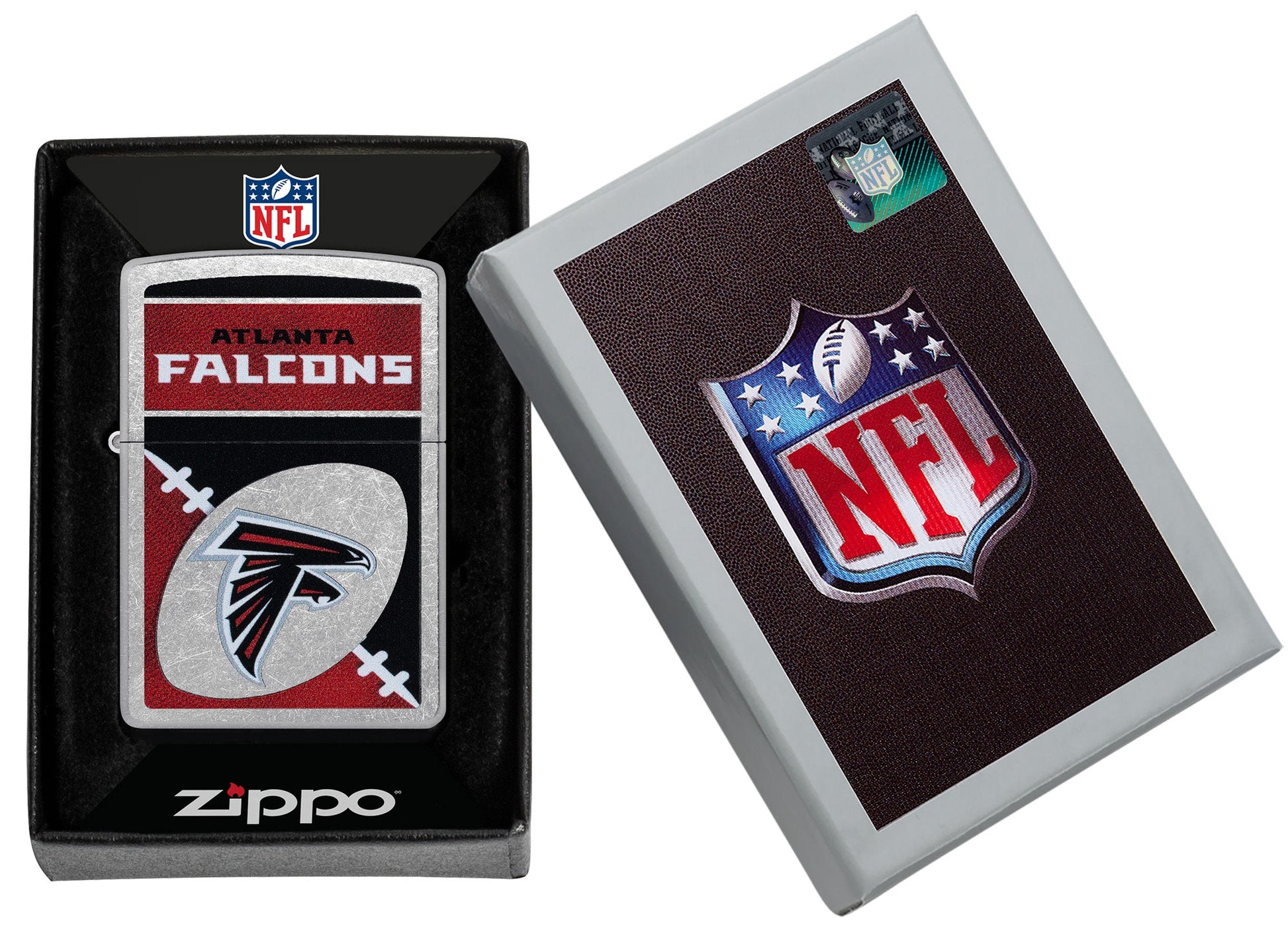 Zippo NFL Atlanta Falcons Chrome Logo Design Street Chrome Windproof Lighter