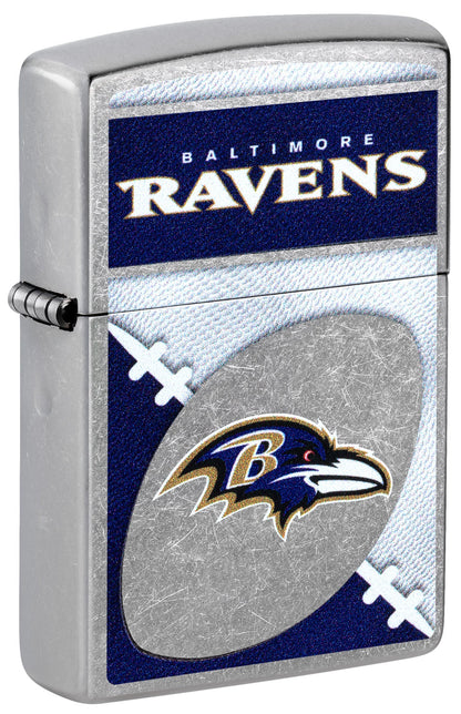 Zippo NFL Baltimore Ravens Chrome Logo Design Street Chrome Windproof Lighter