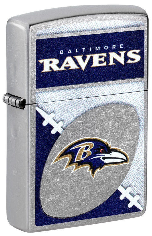 Zippo NFL Baltimore Ravens Chrome Logo Design Street Chrome Windproof Lighter