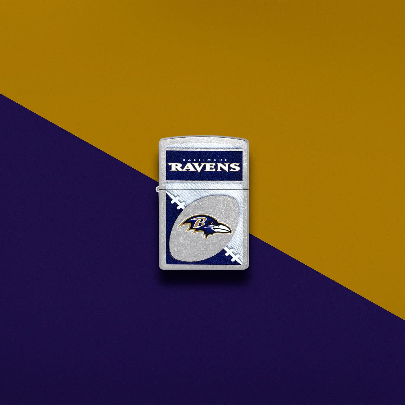 Zippo NFL Baltimore Ravens Chrome Logo Design Street Chrome Windproof Lighter