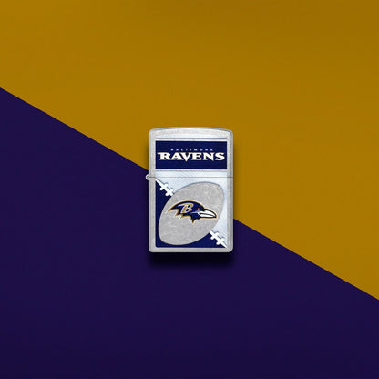 Zippo NFL Baltimore Ravens Chrome Logo Design Street Chrome Windproof Lighter