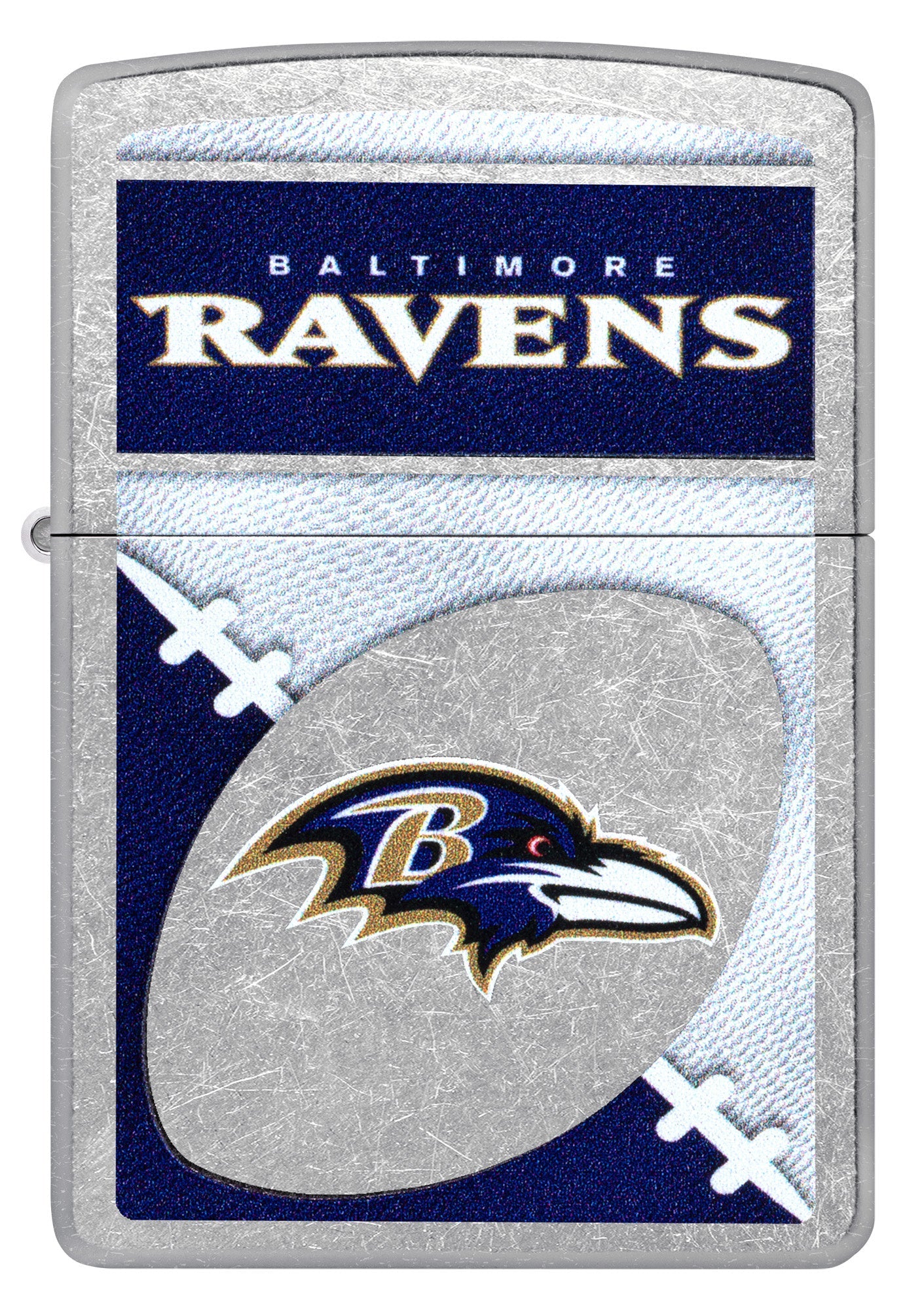 Zippo NFL Baltimore Ravens Chrome Logo Design Street Chrome Windproof Lighter
