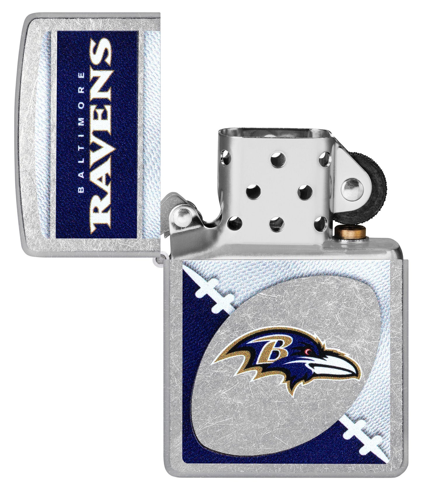 Zippo NFL Baltimore Ravens Chrome Logo Design Street Chrome Windproof Lighter