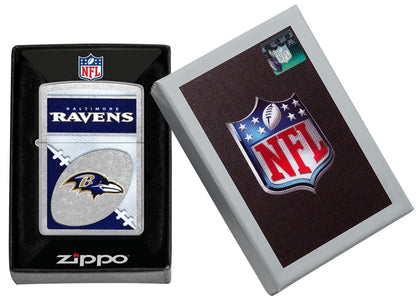 Zippo NFL Baltimore Ravens Chrome Logo Design Street Chrome Windproof Lighter