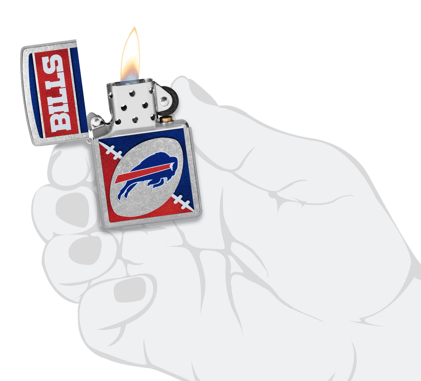 Zippo NFL Buffalo Bills Chrome Logo Design Street Chrome Windproof Lighter