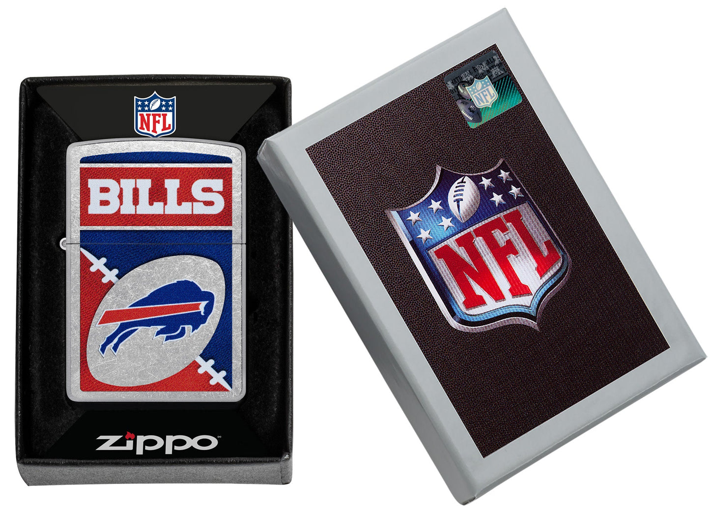 Zippo NFL Buffalo Bills Chrome Logo Design Street Chrome Windproof Lighter