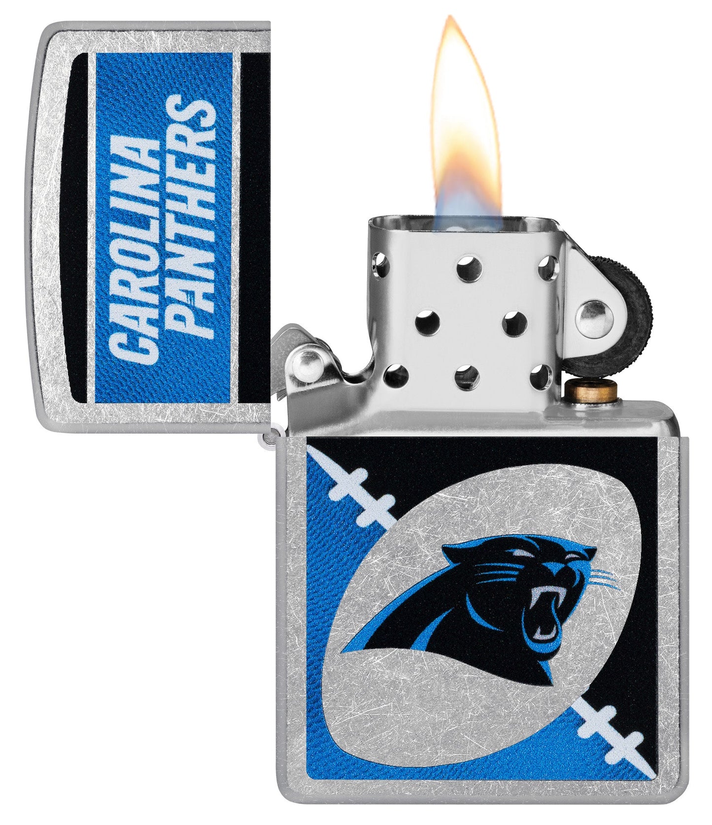 Zippo NFL Carolina Panthers Chrome Logo Design Street Chrome Windproof Lighter