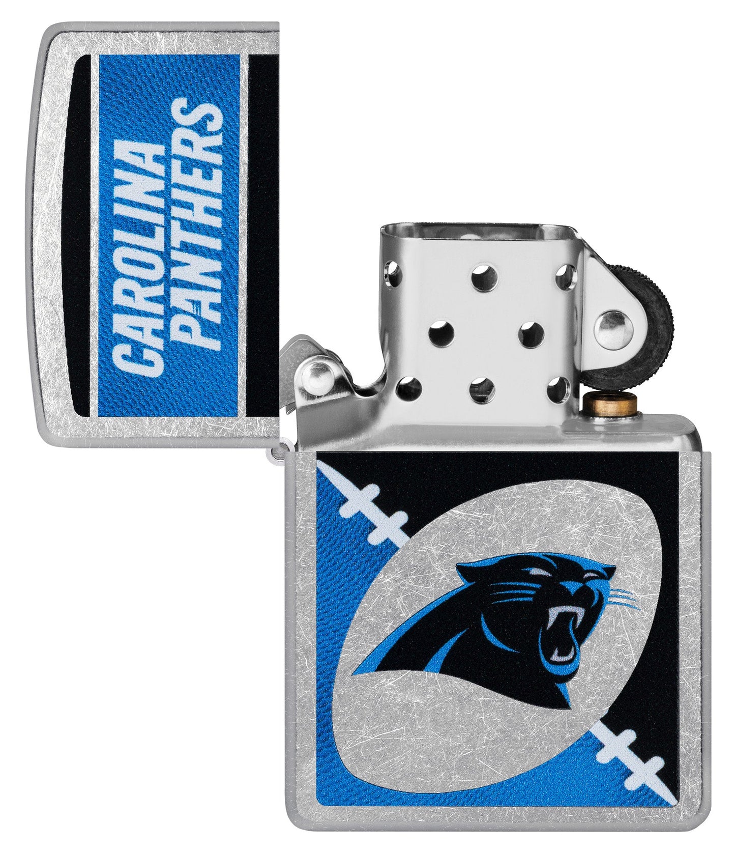 Zippo NFL Carolina Panthers Chrome Logo Design Street Chrome Windproof Lighter
