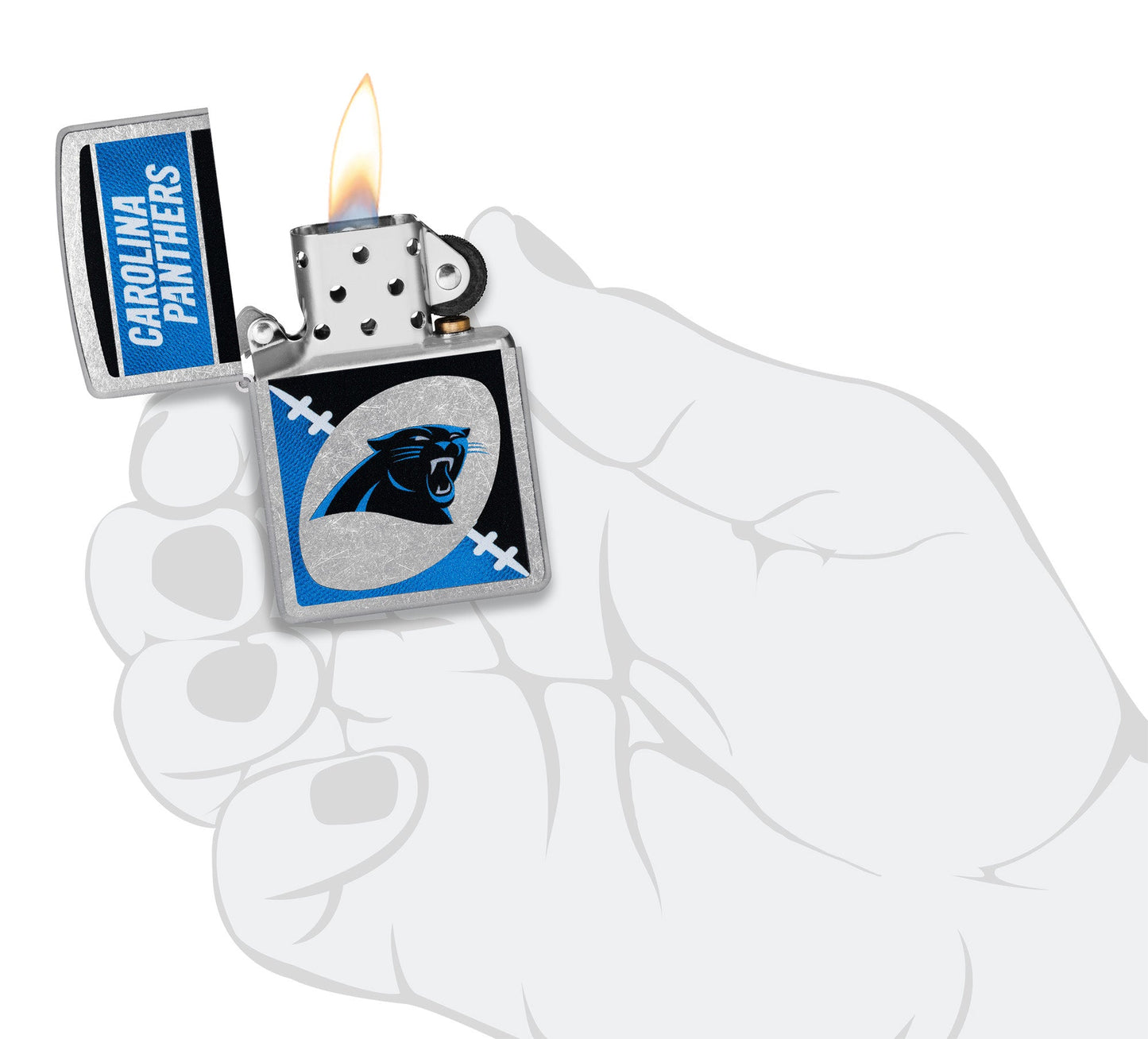 Zippo NFL Carolina Panthers Chrome Logo Design Street Chrome Windproof Lighter