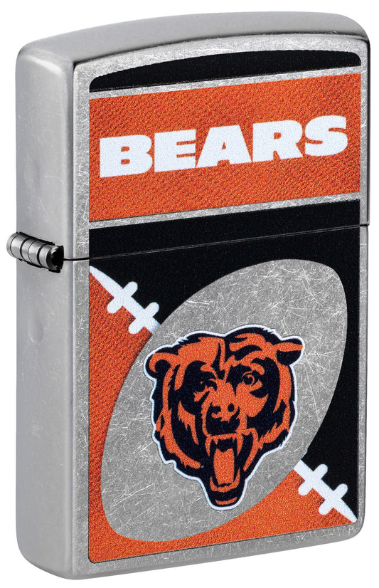 Zippo NFL Chicago Bears Chrome Logo Design Street Chrome Windproof Lighter