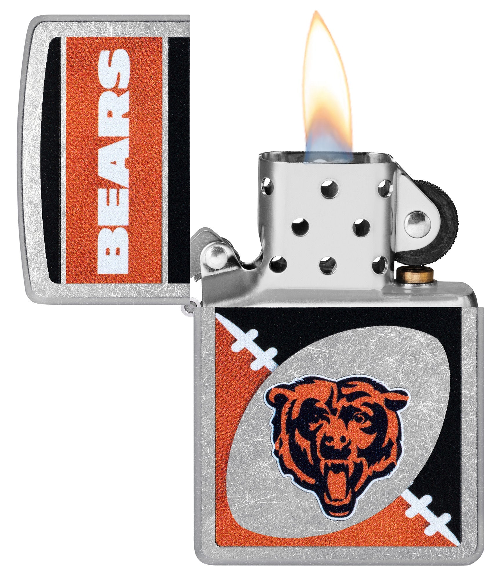 Zippo NFL Chicago Bears Chrome Logo Design Street Chrome Windproof Lighter