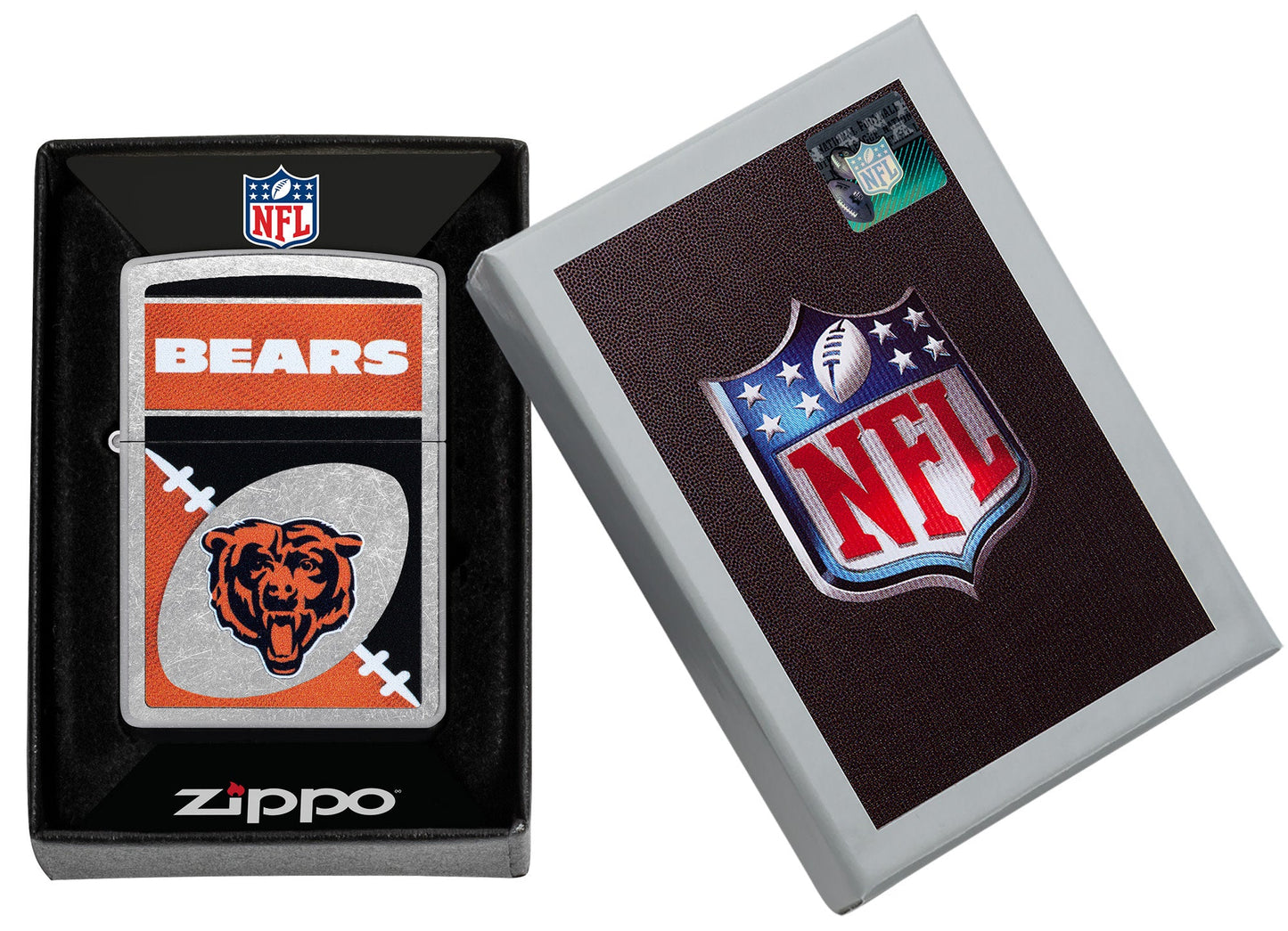 Zippo NFL Chicago Bears Chrome Logo Design Street Chrome Windproof Lighter