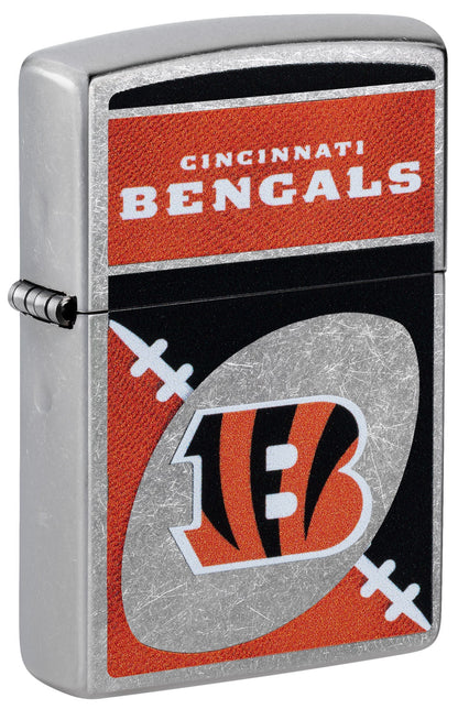 Zippo NFL Cincinnati Bengals Chrome Logo Design Street Chrome Windproof Lighter