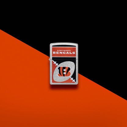 Zippo NFL Cincinnati Bengals Chrome Logo Design Street Chrome Windproof Lighter