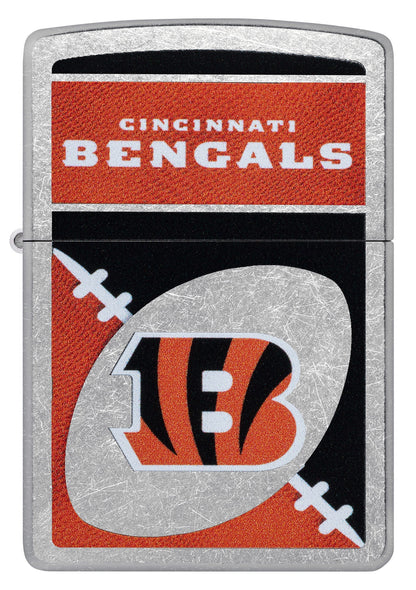Zippo NFL Cincinnati Bengals Chrome Logo Design Street Chrome Windproof Lighter