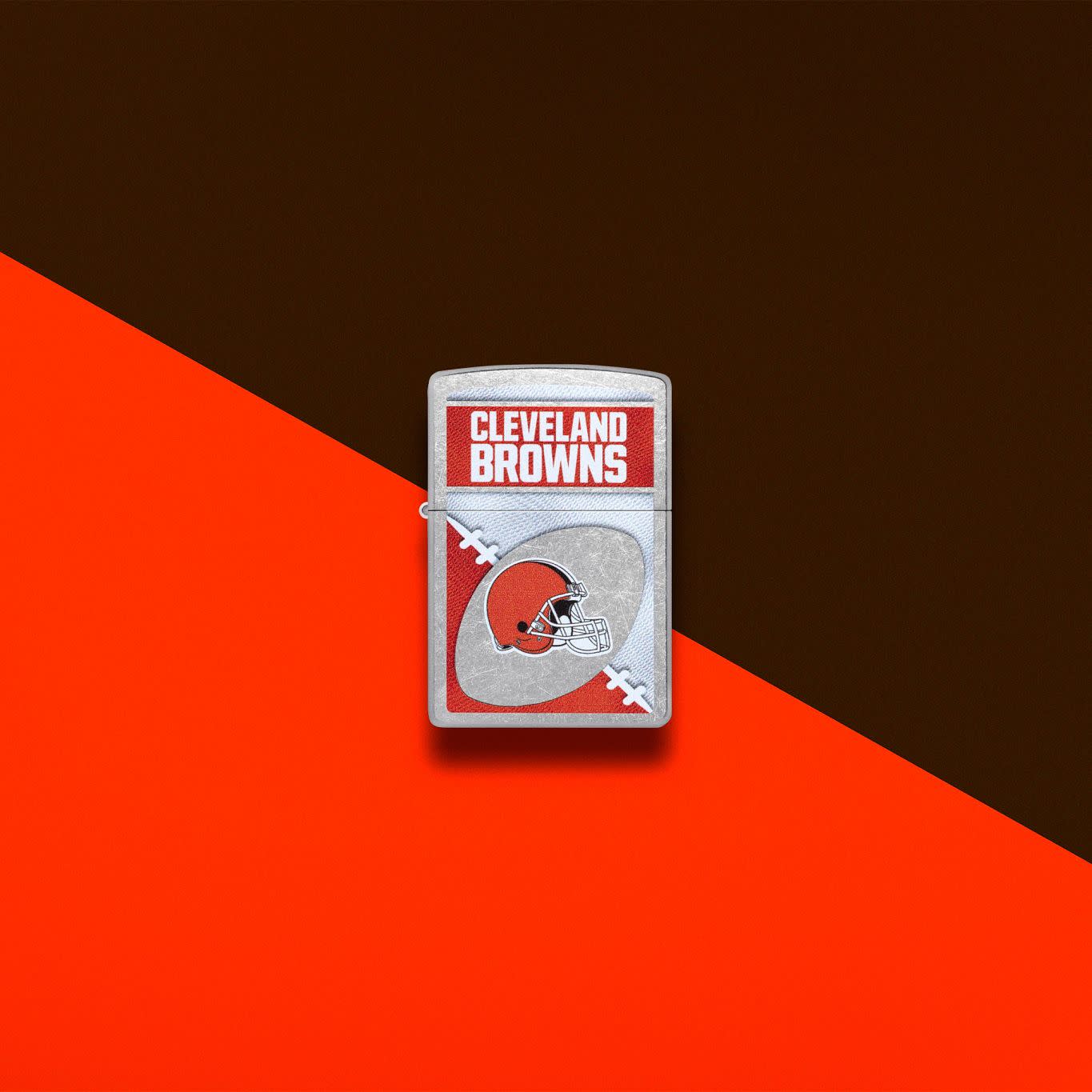 Zippo NFL Cleveland Browns Chrome Logo Design Street Chrome Windproof Lighter