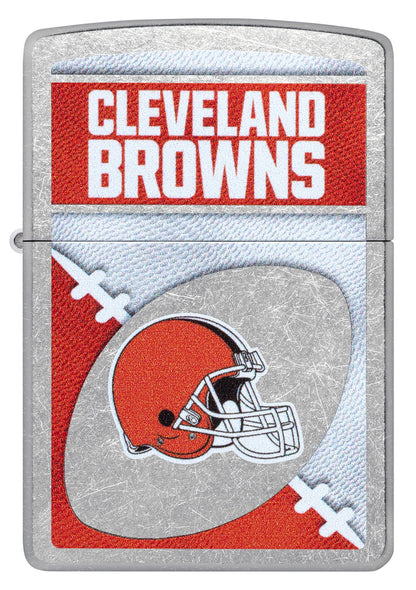 Zippo NFL Cleveland Browns Chrome Logo Design Street Chrome Windproof Lighter