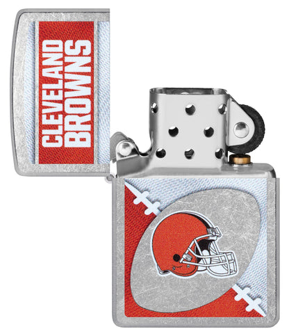 Zippo NFL Cleveland Browns Chrome Logo Design Street Chrome Windproof Lighter