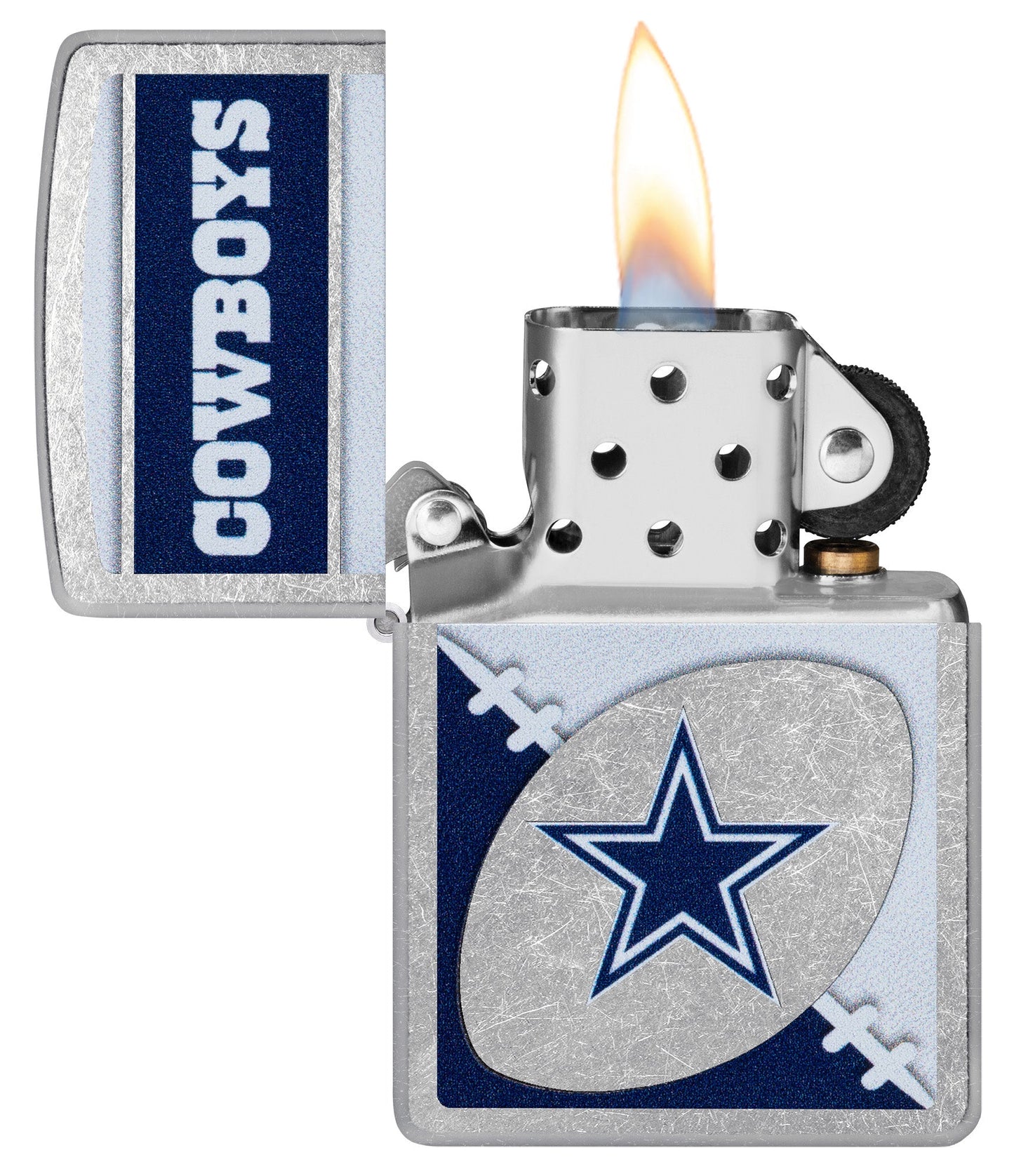 Zippo NFL Dallas Cowboys Chrome Logo Design Street Chrome Windproof Lighter