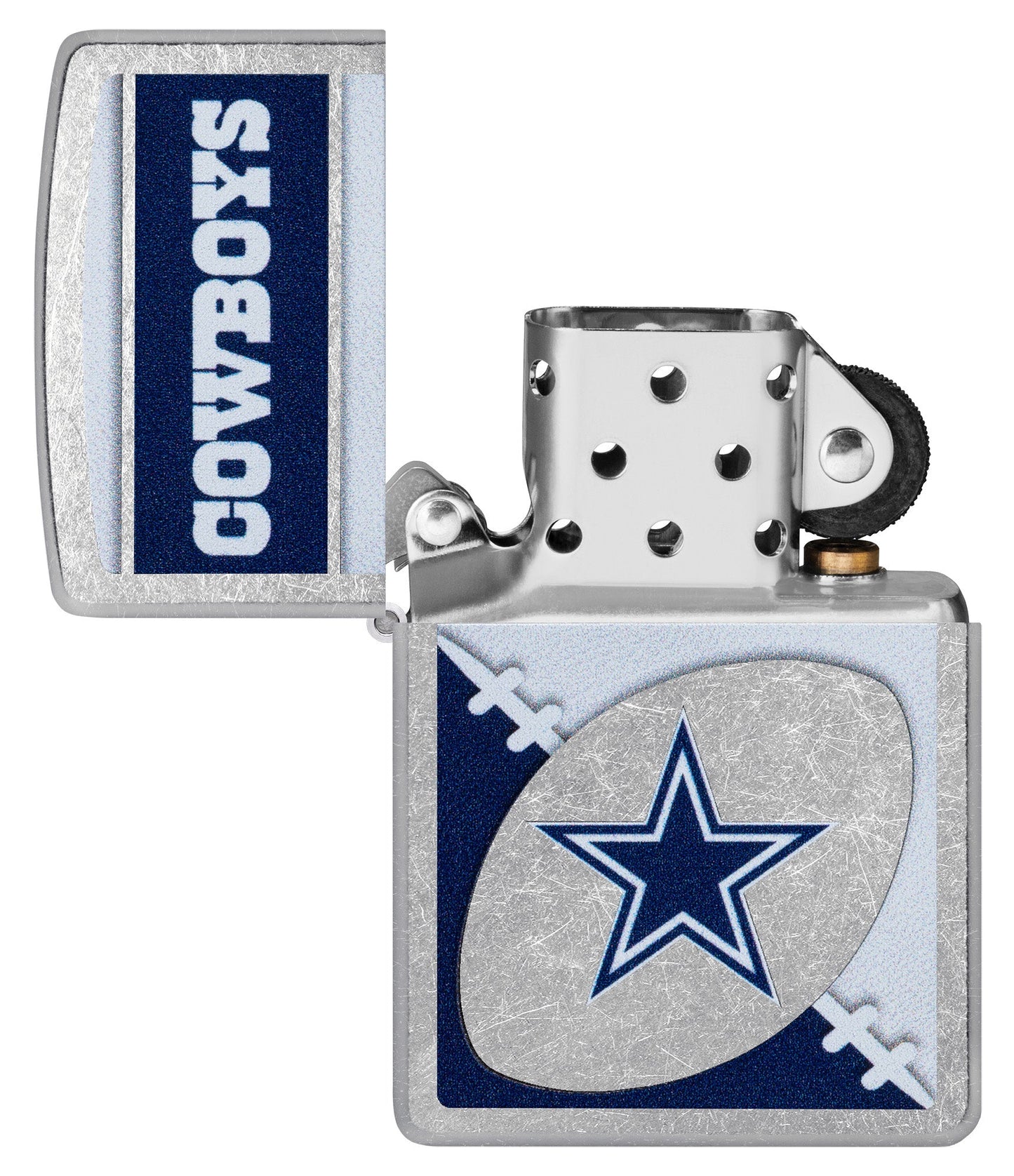 Zippo NFL Dallas Cowboys Chrome Logo Design Street Chrome Windproof Lighter