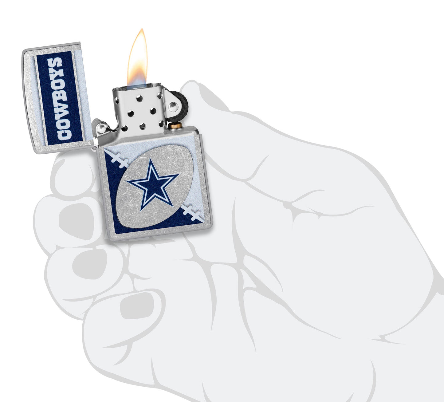 Zippo NFL Dallas Cowboys Chrome Logo Design Street Chrome Windproof Lighter