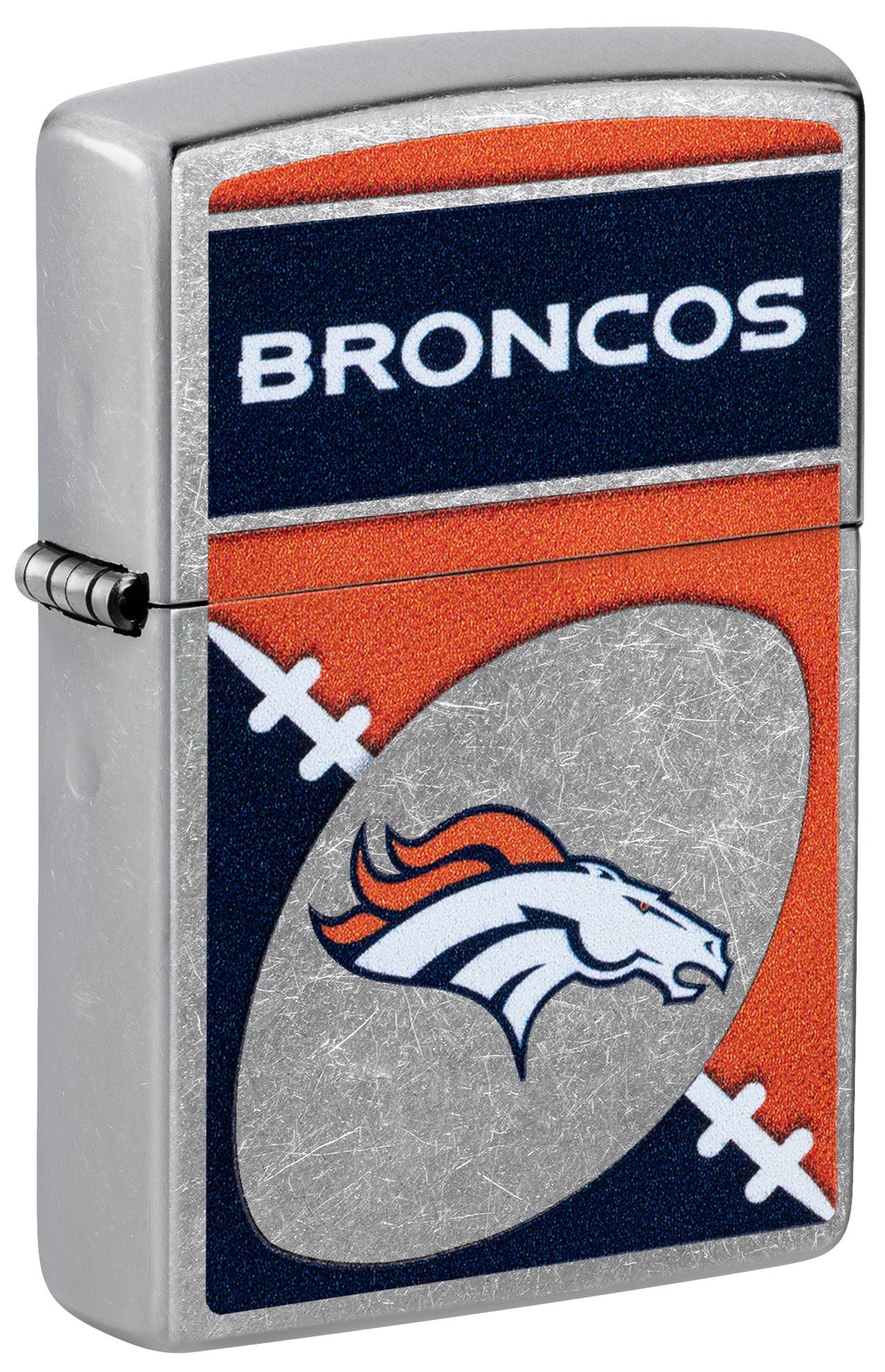 Zippo NFL Denver Broncos Chrome Logo Design Street Chrome Windproof Lighter