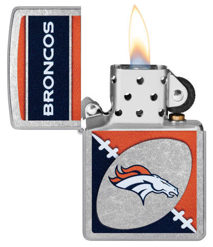 Zippo NFL Denver Broncos Chrome Logo Design Street Chrome Windproof Lighter