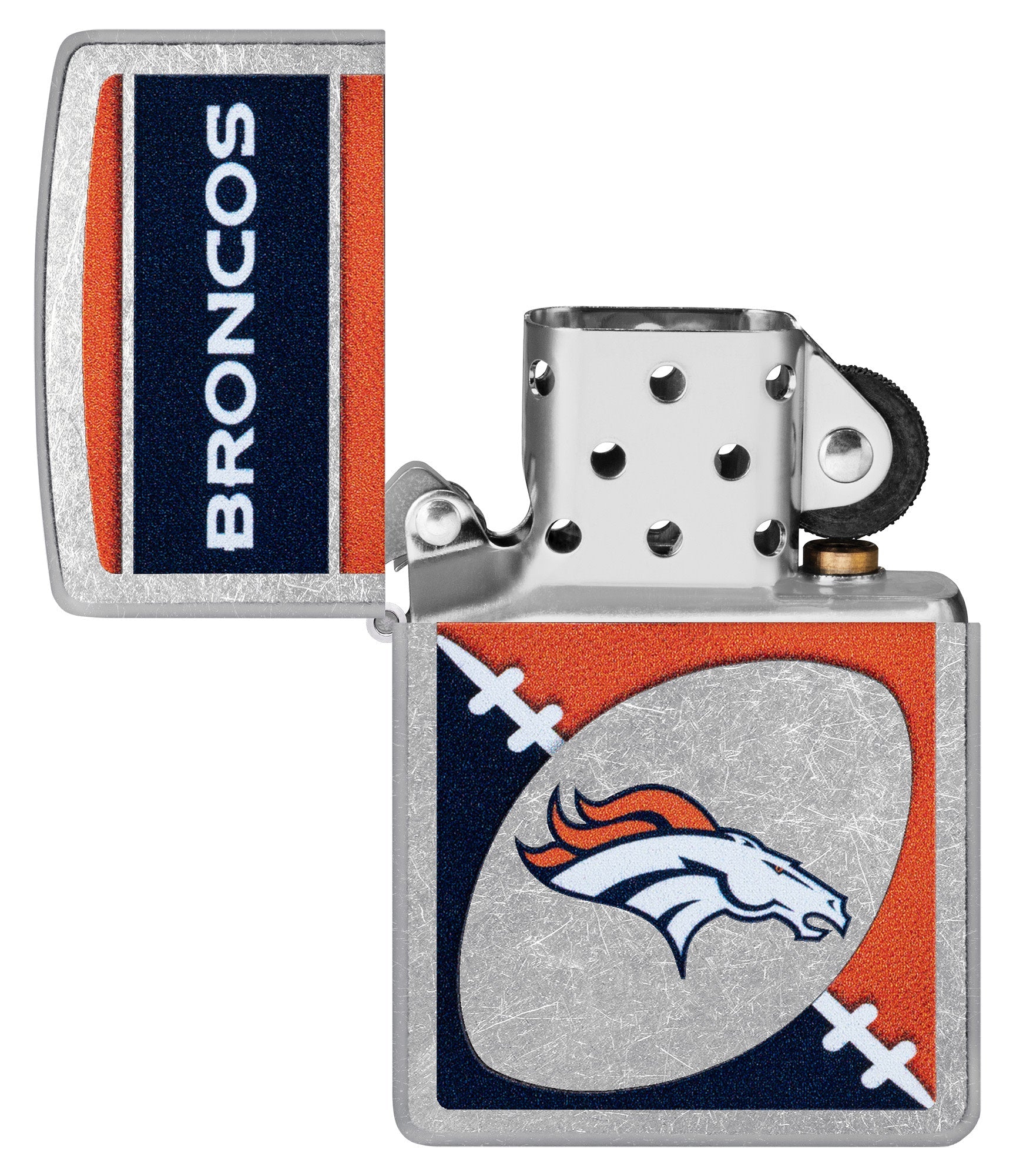 Zippo NFL Denver Broncos Chrome Logo Design Street Chrome Windproof Lighter