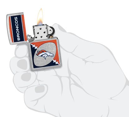Zippo NFL Denver Broncos Chrome Logo Design Street Chrome Windproof Lighter