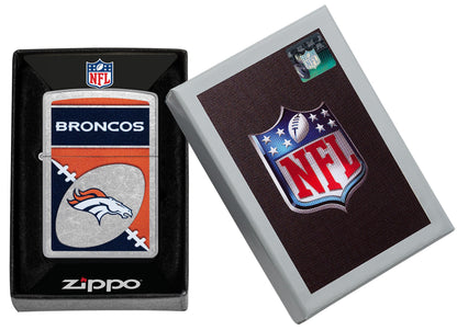 Zippo NFL Denver Broncos Chrome Logo Design Street Chrome Windproof Lighter