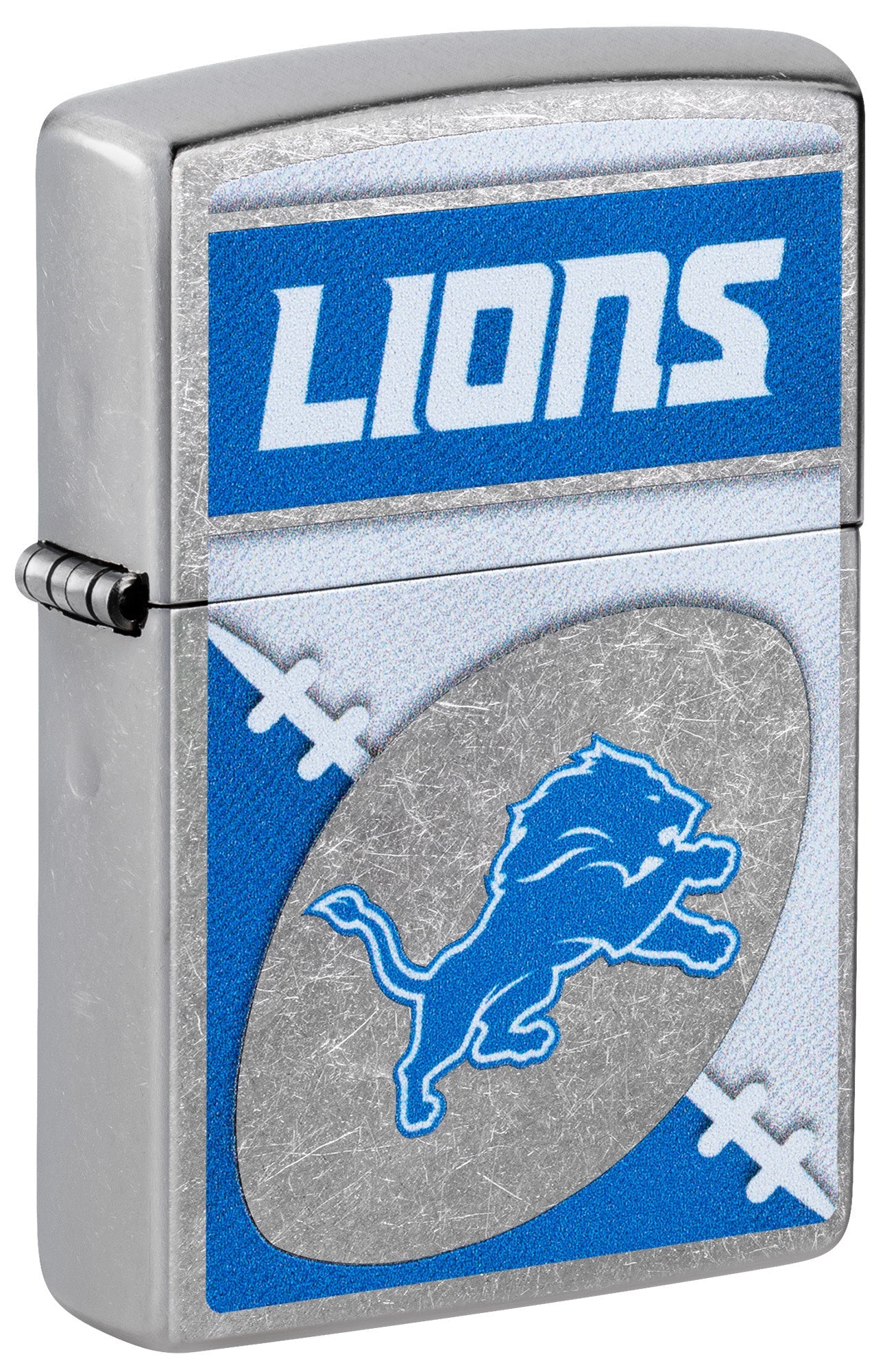 Zippo NFL Detroit Lions Chrome Logo Design Street Chrome Windproof Lighter