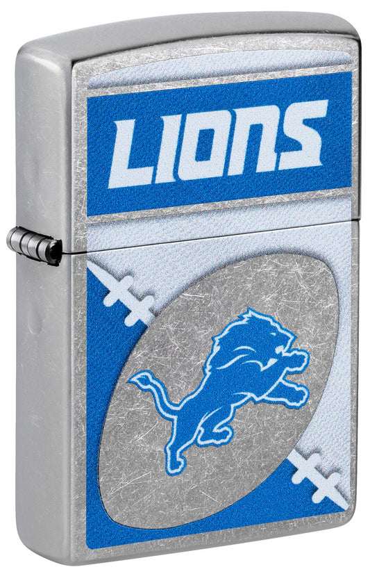 Zippo NFL Detroit Lions Chrome Logo Design Street Chrome Windproof Lighter