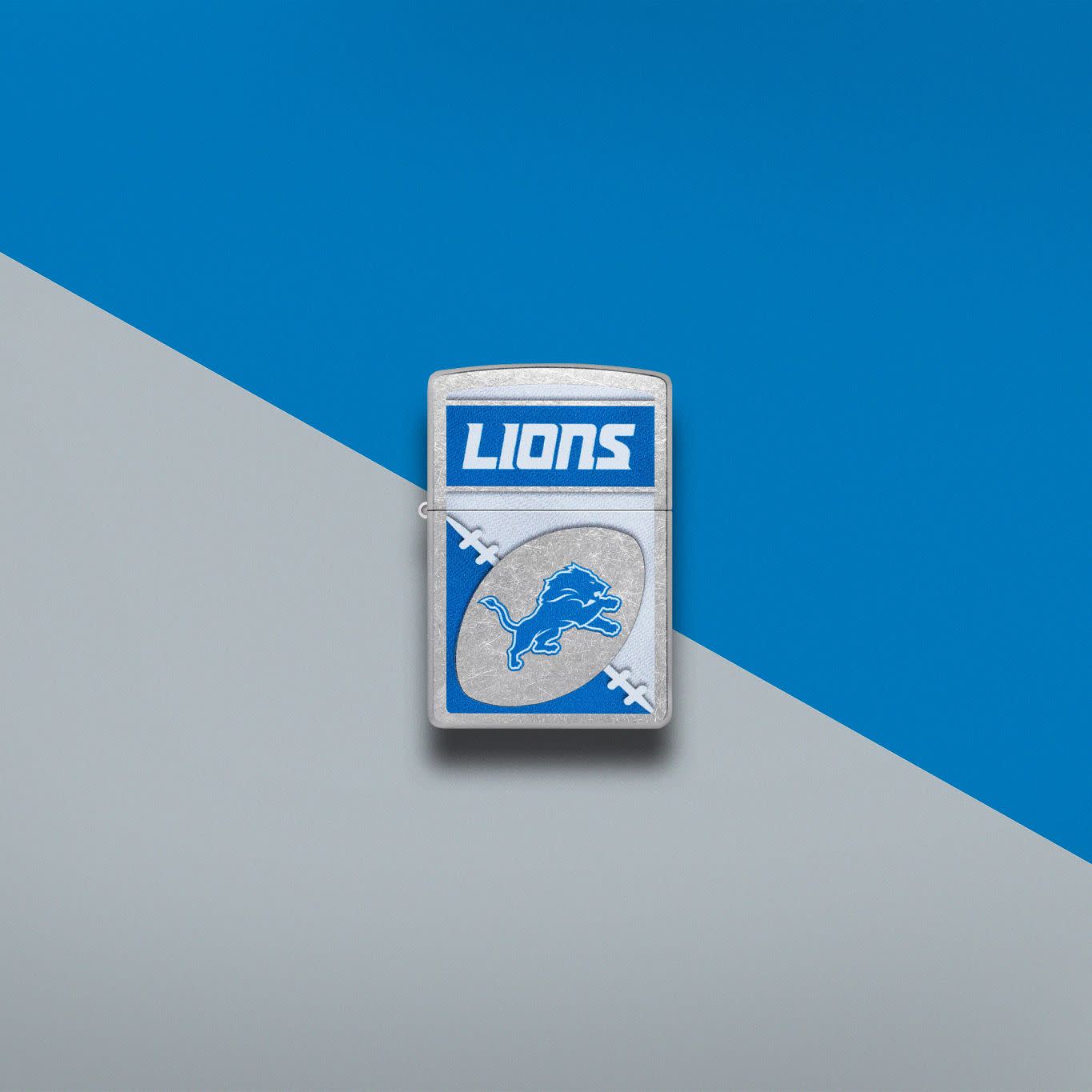 Zippo NFL Detroit Lions Chrome Logo Design Street Chrome Windproof Lighter
