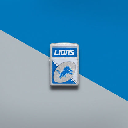 Zippo NFL Detroit Lions Chrome Logo Design Street Chrome Windproof Lighter