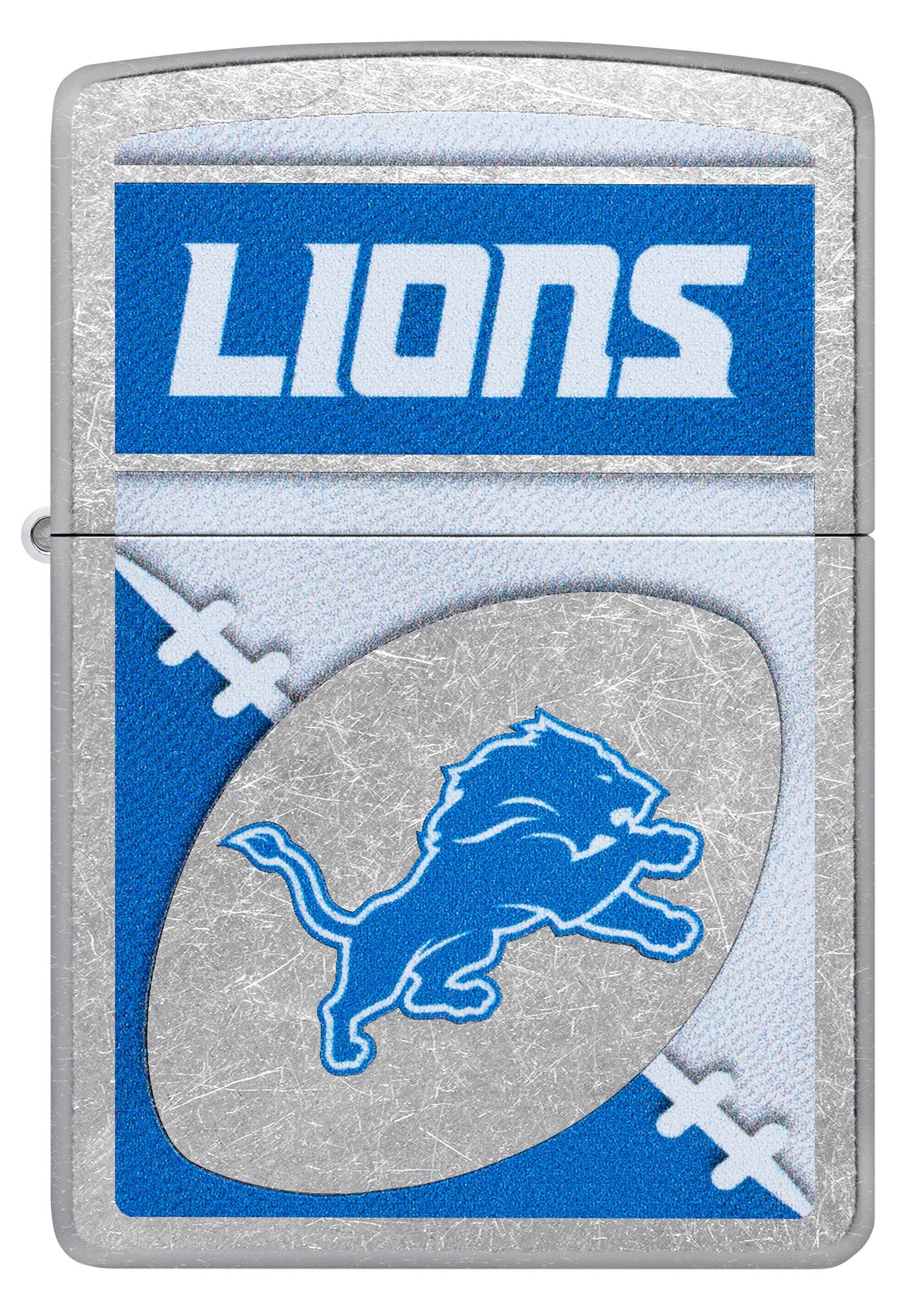Zippo NFL Detroit Lions Chrome Logo Design Street Chrome Windproof Lighter