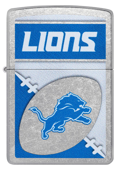 Zippo NFL Detroit Lions Chrome Logo Design Street Chrome Windproof Lighter
