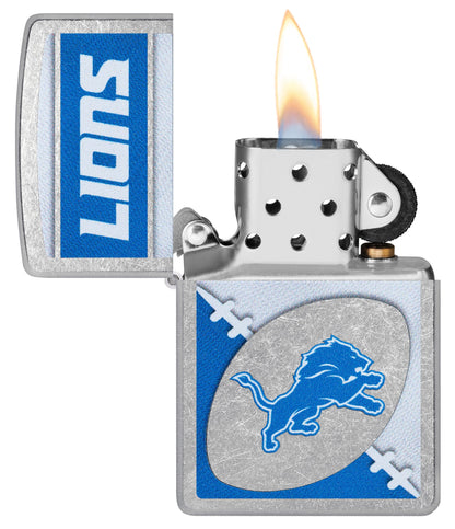 Zippo NFL Detroit Lions Chrome Logo Design Street Chrome Windproof Lighter