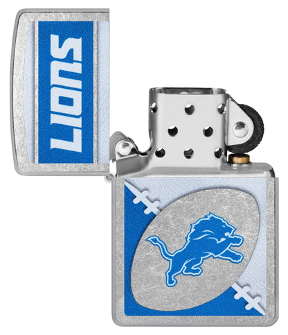 Zippo NFL Detroit Lions Chrome Logo Design Street Chrome Windproof Lighter