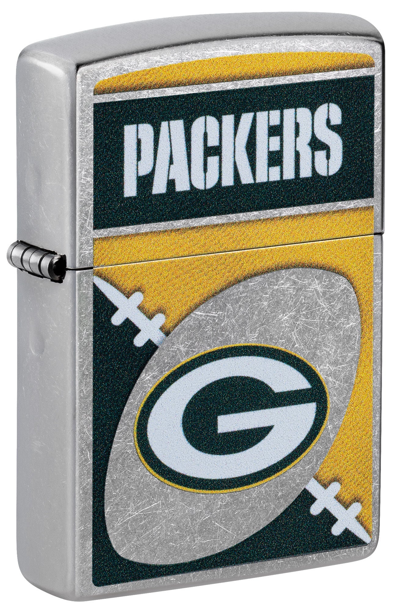 Zippo NFL Green Bay Packers Chrome Logo Design Street Chrome Windproof Lighter