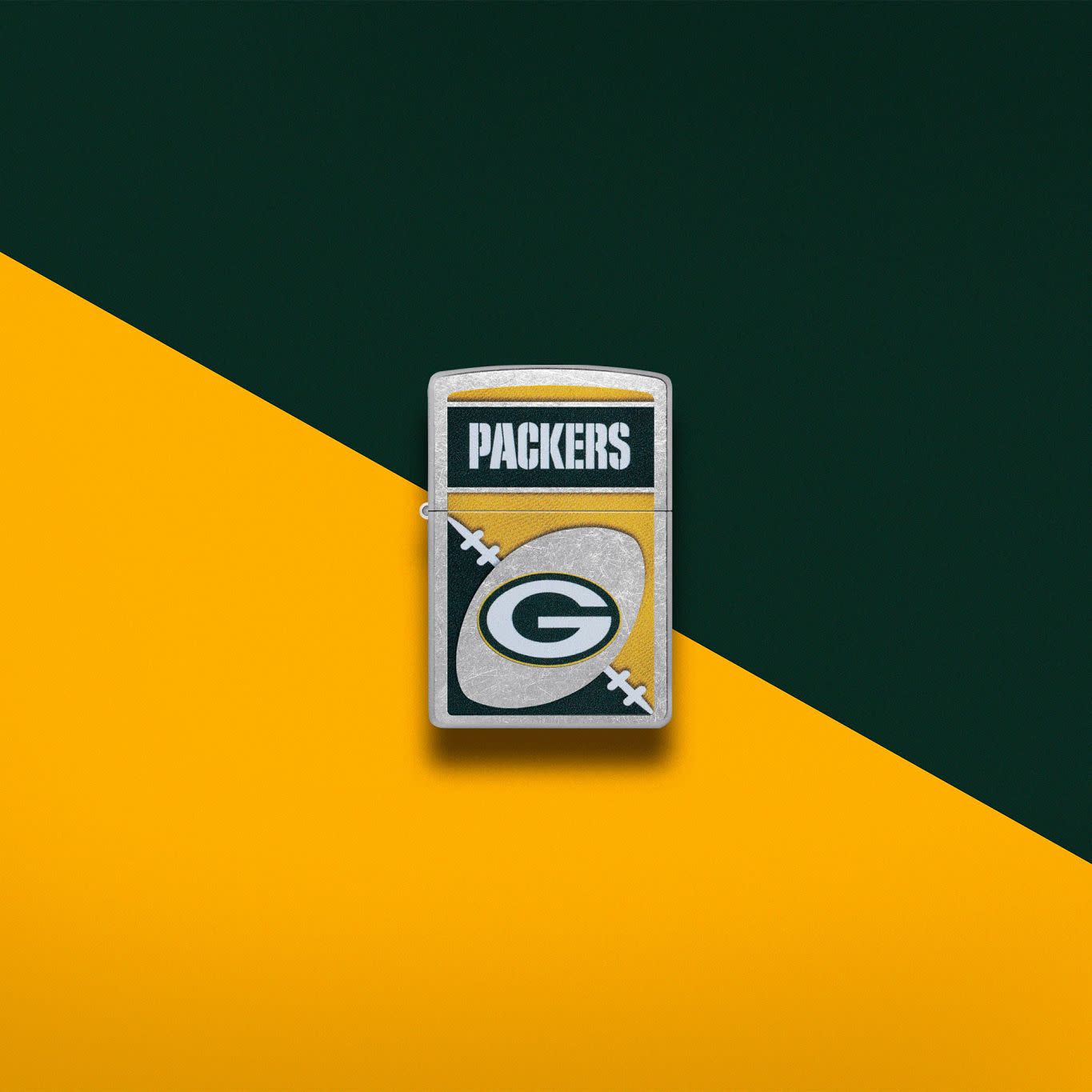 Zippo NFL Green Bay Packers Chrome Logo Design Street Chrome Windproof Lighter