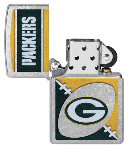 Zippo NFL Green Bay Packers Chrome Logo Design Street Chrome Windproof Lighter