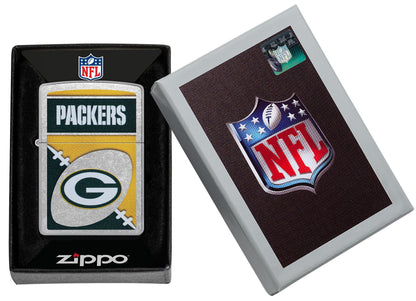 Zippo NFL Green Bay Packers Chrome Logo Design Street Chrome Windproof Lighter
