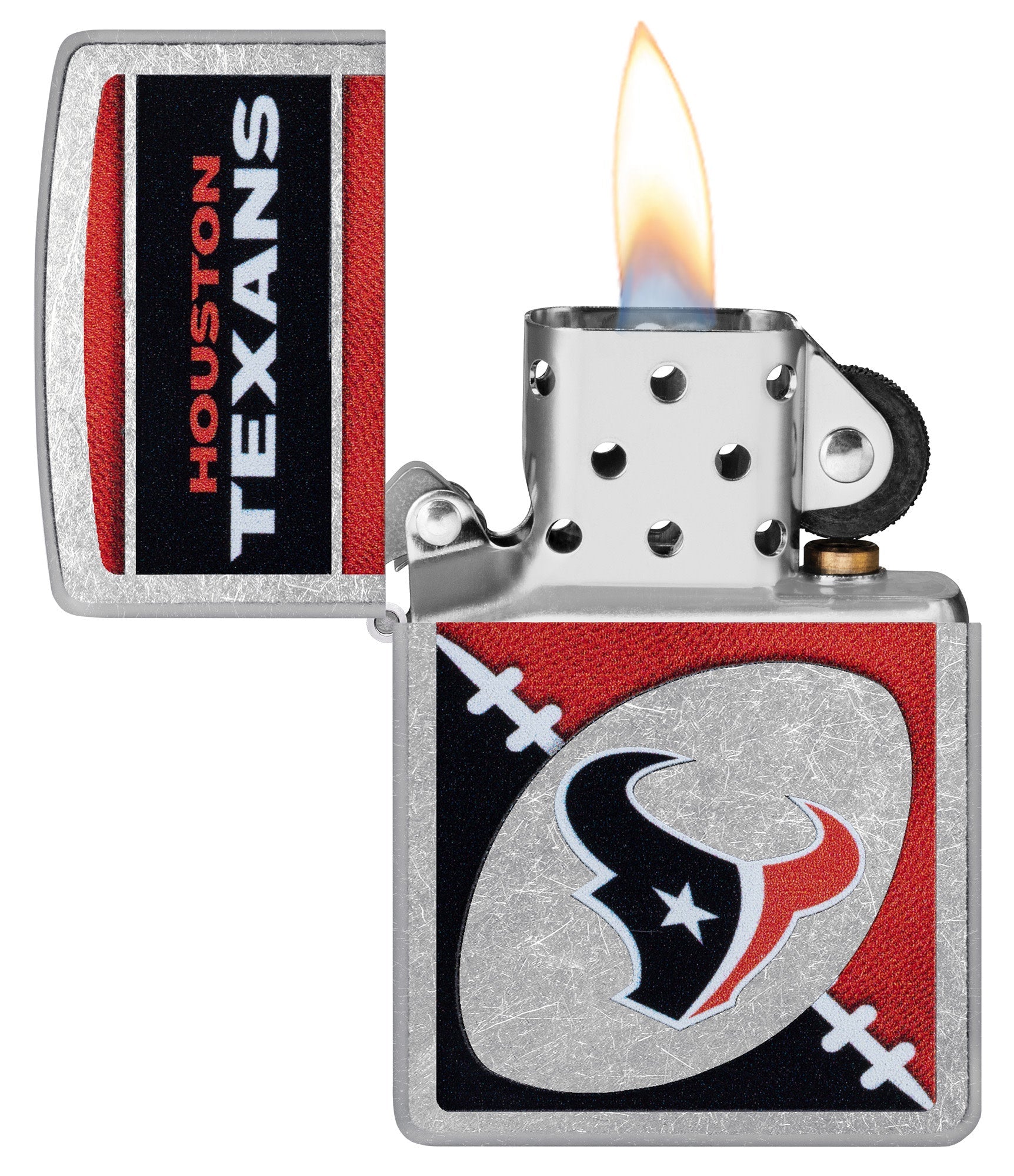 Zippo NFL Houston Texans Chrome Logo Design Street Chrome Windproof Lighter