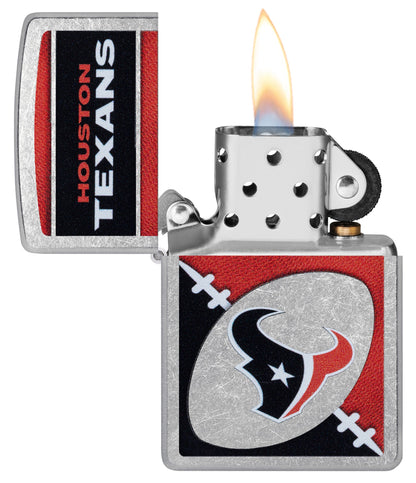Zippo NFL Houston Texans Chrome Logo Design Street Chrome Windproof Lighter