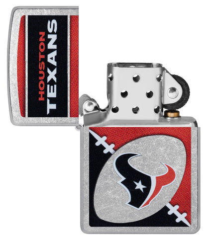 Zippo NFL Houston Texans Chrome Logo Design Street Chrome Windproof Lighter