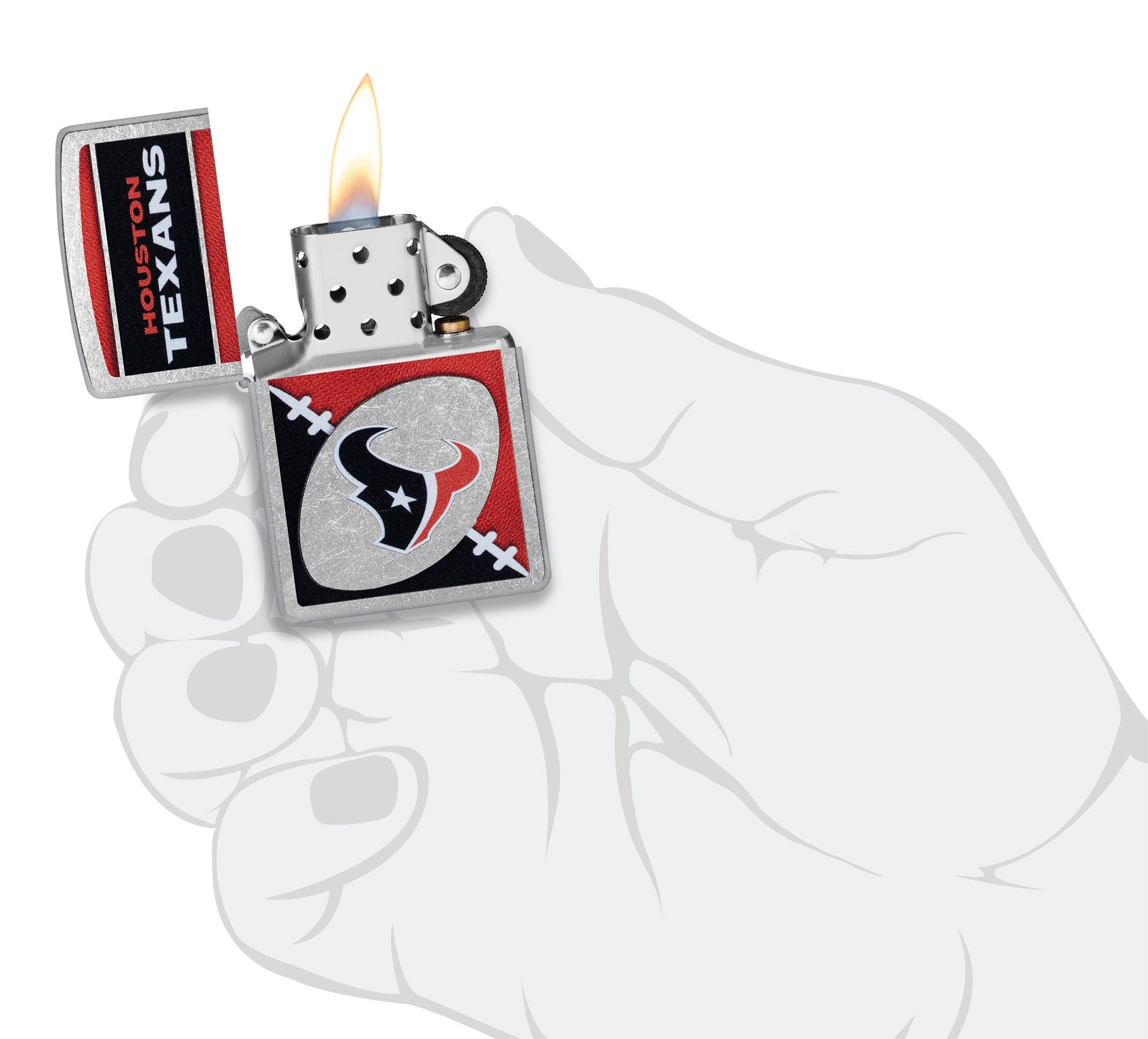 Zippo NFL Houston Texans Chrome Logo Design Street Chrome Windproof Lighter