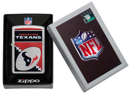 Zippo NFL Houston Texans Chrome Logo Design Street Chrome Windproof Lighter