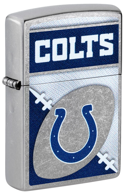 Zippo NFL Indianapolis Colts Chrome Logo Design Street Chrome Windproof Lighter