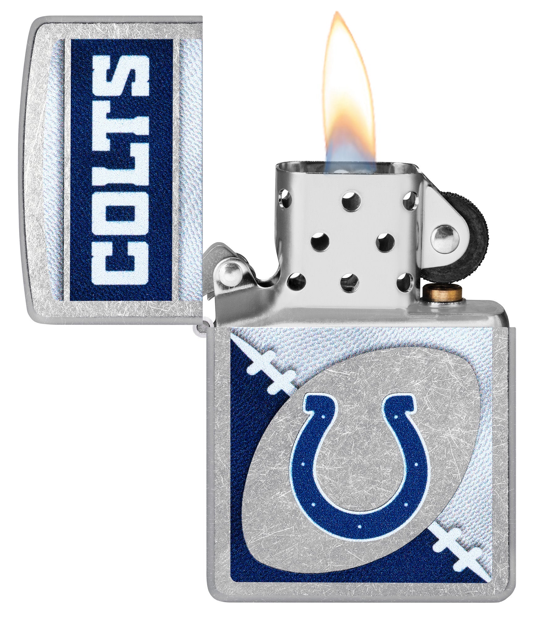 Zippo NFL Indianapolis Colts Chrome Logo Design Street Chrome Windproof Lighter