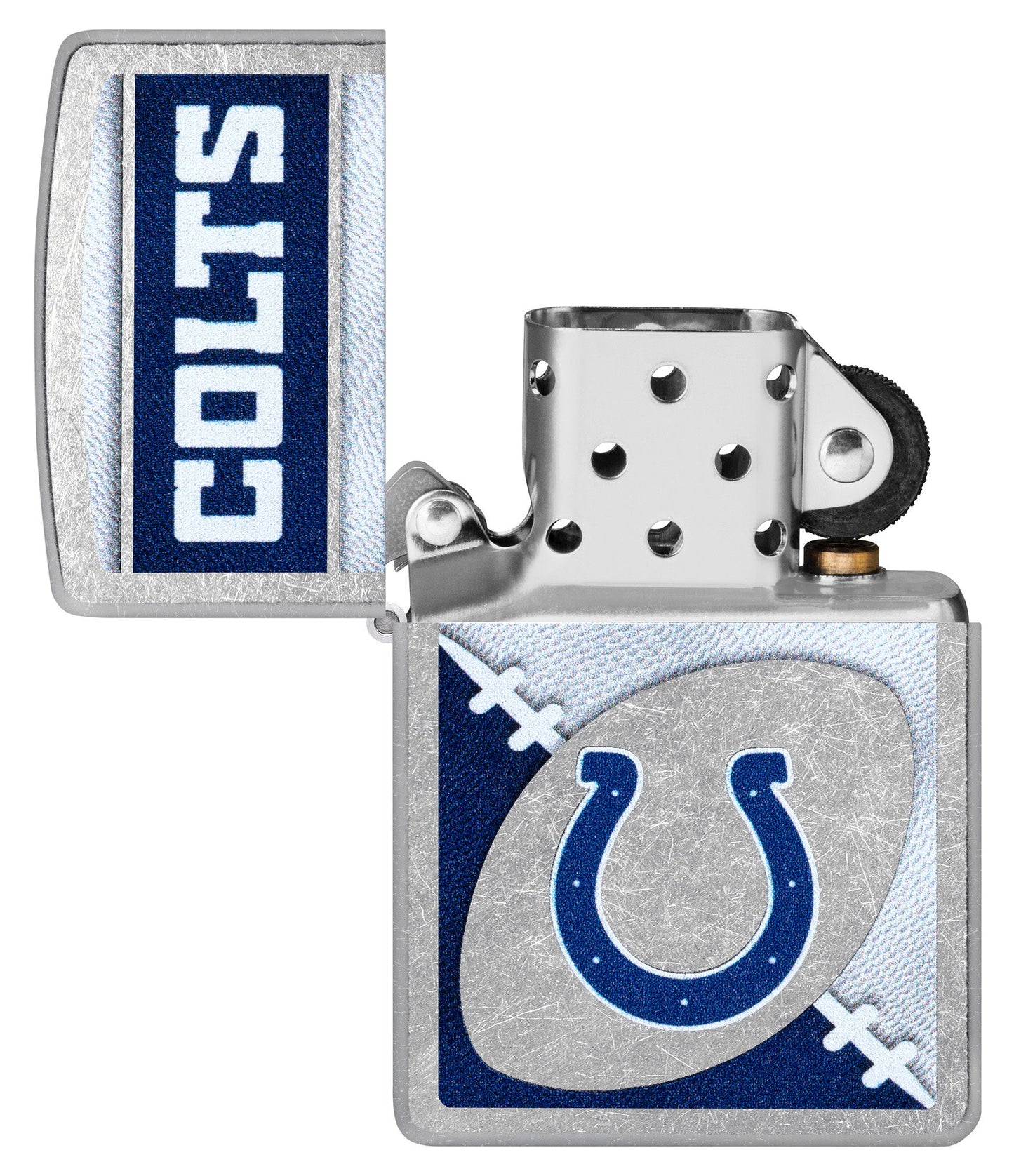 Zippo NFL Indianapolis Colts Chrome Logo Design Street Chrome Windproof Lighter